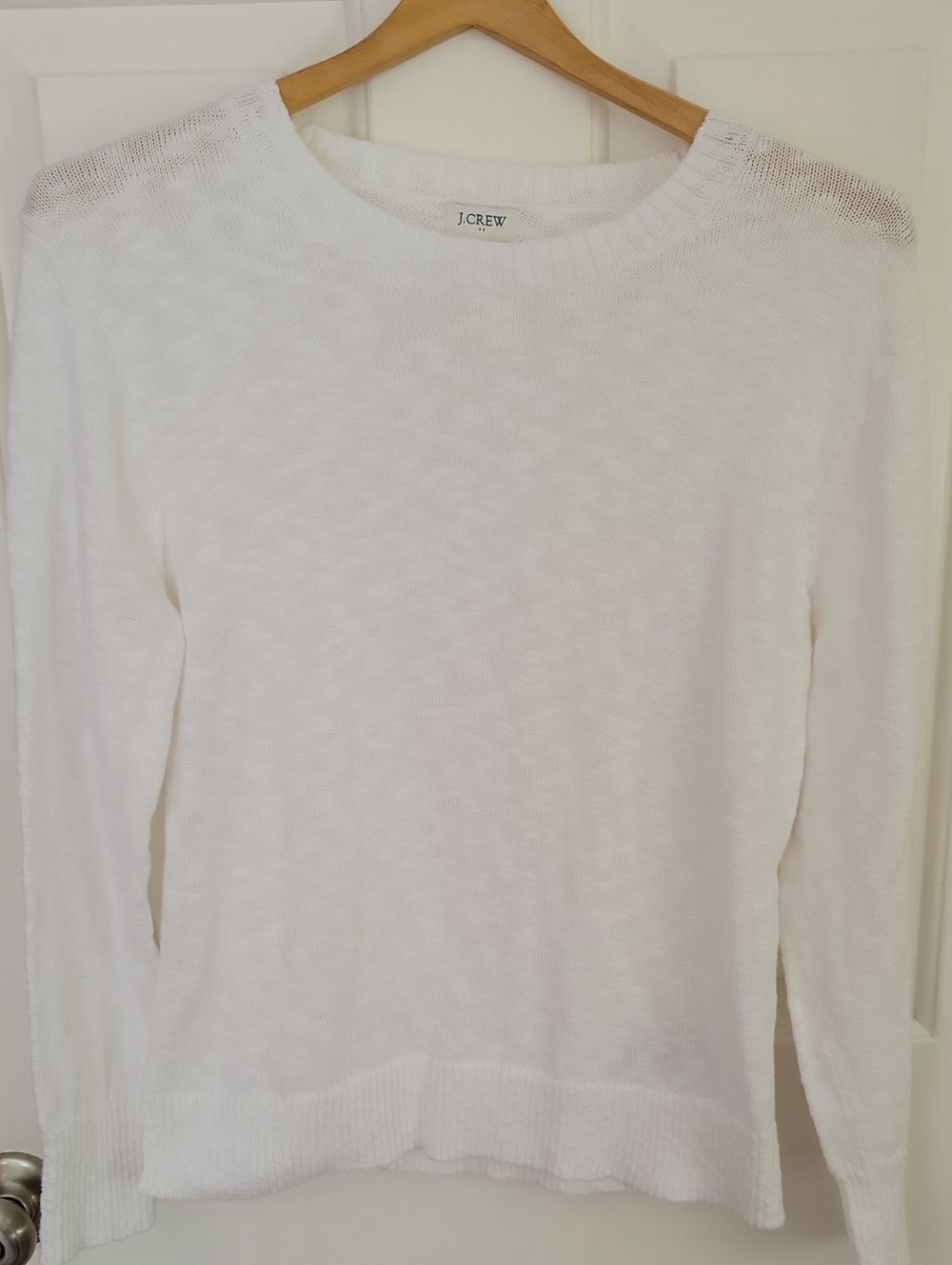 J. Crew Women's White Crewneck Sweater